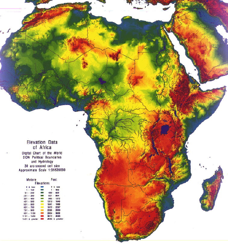 africa terrain map